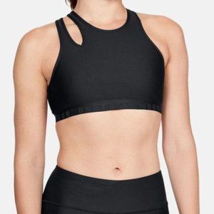Under Armour Heat Gear Asymmetrical Sports Black Bra Size Medium